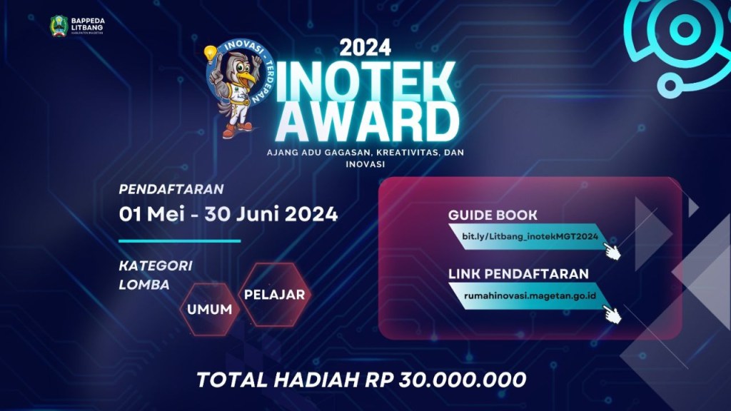 Total Hadiah Rp 30 Juta, Bappeda Litbang Magetan Gelar Inotek Award 2024