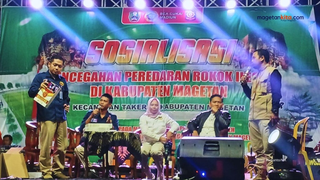 Dimulai dari Takeran, Satpol PP dan Damkar Magetan Sosialisasi Gempur Rokok Ilegal