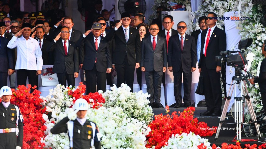 Menteri AHY Hadiri Upacara Hari Bhayangkara ke-78 di Monas