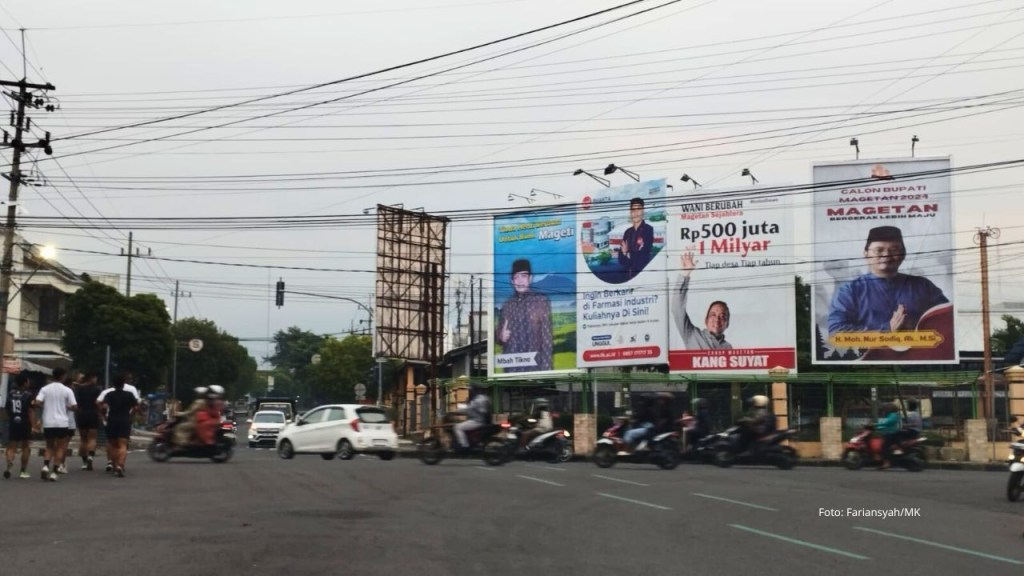 Perang Gambar Kandidat Cabup Pilkada Magetan, Nur Sodiq Pasang 1.000 Lebih Baliho